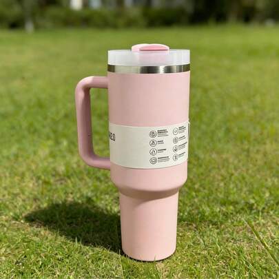 1pc 40oz H2.0 Vacuum Insulated Stainless Steel Water Bottle With Handle, High-Quality Hydration Bottle For Summer, Portable & Practical , Travel Mug, Iced Coffee Cup, Suitable For Outdoor Camping, Hiking, Driving, Travel, Perfect Gift
