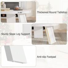 Mesa de centro redonda moderna con patas inclinadas – Mesa central circular de madera para sala de estar o dormitorio – Mesa auxiliar pequeña de estilo rústico – Fácil de montar - Mesa de centro con patas inclinadas y estructura empalmada - Ver 6