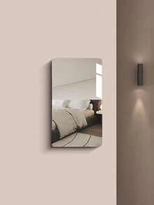 1pc DIY Acrylic Mirror, Bathroom Vanity Mirror, Unbreakable, Self-Adhesive, No Installation Required. Wall Decor Mirror, Square Mirror, Round Mirror, Heart-Shaped Mirror, Unbreakable, Waterproof Material, Self-Adhesive, Stick And Peel, Suitable For Bedroom, Bathroom, Office, Indoor And Outdoor Walls, Versatile Home Accessory. - 1PC - View 5