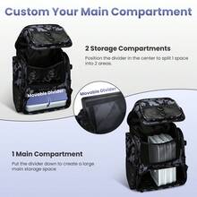 1Pc 42L/11Gal Fishing Backpack Large Capacity Fishing Tackle Storage Bag With Rod Holders 16-Pocket Water-Resistant With Divider Adjustable Padded Straps For Fishing Gear Outdoor Camping Hiking Spring Summer - Camouflage - View 4