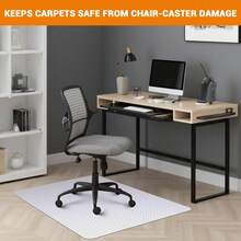 Alfombrilla antideslizante de alta resistencia para silla de oficina – Protector de suelo de plástico duradero para alfombra y madera – Deslizamiento fácil para sillas de ordenador y gaming, rectangular, 45" x 53" – Clavos convexos de 2 mm - Clavo cuadrado de 2 mm - Ver 4
