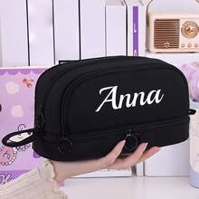 Customized Logo Macaron Color Double-Compartment Multi-Functional Pencil Case, Large Capacity Round Cylinder Pen Bag, Dirt-Resistant School Supplies Pouch, Cute & Practical Student Stationery Storage Box, Versatile Stationery Bag, Durable & Minimalist Back-To-School Gift, Healing Stationery Pouch, Suitable For Class, Commute, Dorm - Multicolor - View 7