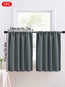1pc Solid Color Blackout Curtain, Modern Minimalist Home Sunshade Thermal Insulation Kitchen Curtain, Suitable For Living Room, Bedroom, Kitchen, Home Decor, Room Decoration - Multicolor - View 18