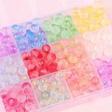 60pcs Frosted Gradient Glass Beads, Multi-Use Loose Round Beads For DIY Jewelry, Keychains, Home Decor Crafts - Multicolor - View 1