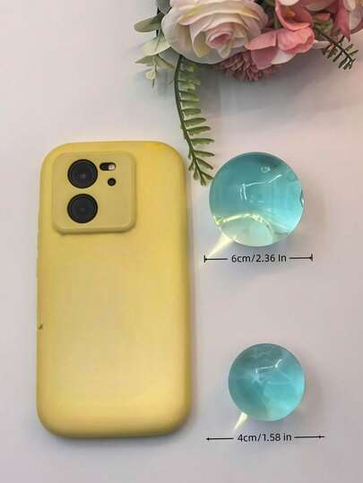 1pc Clear Light Blue Jelly Squeeze Ball, Transparent Soft TPR Stress Relief Ball, Slow Rebound Ice-Sensory Squishy Ball, Anxiety Relief Fidget Supplies For Office & Students, Ideal For Valentine's Day, Graduation, New Year Gift, Non-Sticky