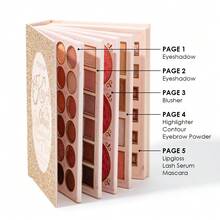 Bộ trang điểm đa năng gồm phấn mắt, phấn má hồng, phấn bắt sáng, phấn tạo khối, phấn kẻ mày, son bóng và mascara, thiết kế màu hồng cổ điển, bộ quà tặng mỹ phẩm lâu trôi, chống thấm nước, phù hợp cho phụ nữ. - Bộ - Xem 6
