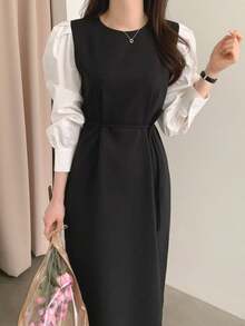 Women Midi Dresses - Black - View 6
