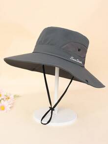 1pc Kids Ponytail Sun Hat, Wide Brim, UV Protection, Suitable For 3-8 Years Old Girls, Beach Bucket Hat - 1PC - View 33