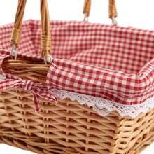 Picnic Basket,Lightweight And Portable,Large Capacity And Stylish Design,Made Of Willow And Rattan - Square - View 4