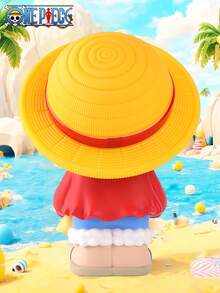 TOEI ANIMATION 1 pièce Tirelire officielle One Piece avec figurine version Q et design de coffre au trésor. Tirelire en PVC pour épargner, décoration de bureau et collection de fans. Cadeau parfait pour les passionnés de One Piece - Multicolore - Voir 6