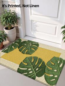 DAJIANG 1pc Printed Woven Leaf Pattern Summer Fresh Doormat, Outdoor Rug For Kitchen, Hallway, Bathroom, Bedroom, Living Room, Non-Slip & Washable - Multicolor - View 4