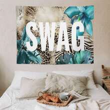 Printed Slogan Tapestry, Y2K Street Style Wall Hanging Tapestry, Suitable For Bedroom And Dormitory, Ideal Gift For Teenagers And Streetwear Lovers. - 1PC - 查看 5