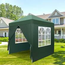 Pop Up Gazebo With Sides Blue Outdoor Canopy Wedding Party Tent - Green - View 2