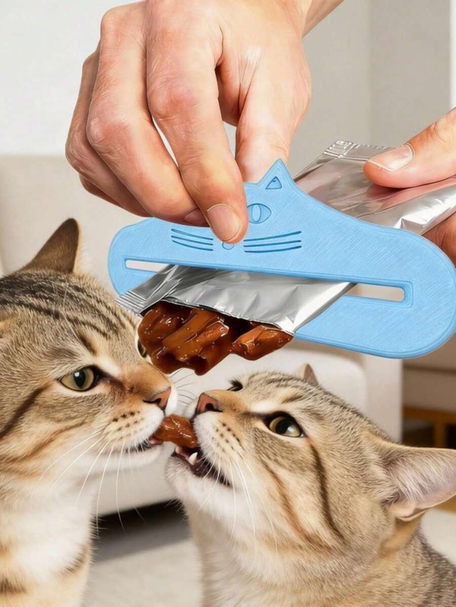 Dụng cụ bóp thức ăn cho mèo, dụng cụ phân phối thức ăn cho mèo, dụng cụ bóp pate hình mèo cầm tay, thiết kế tay cầm tiện dụng, chất liệu nhựa bền, dễ sử dụng và vệ sinh.