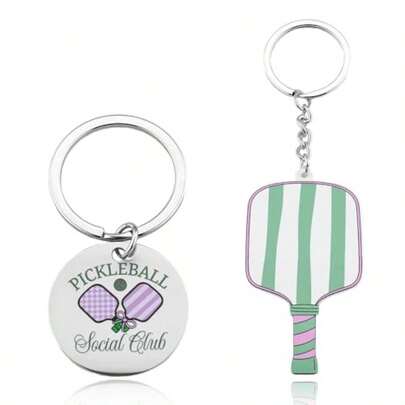 Pickleball Keychain Set For 2 Cute Pickleball Paddle Key Ring For Team  Christmas Xmas Gifts Sports Keyring For Boys Girls Cheerleaders Backpack Wallet Accessories
