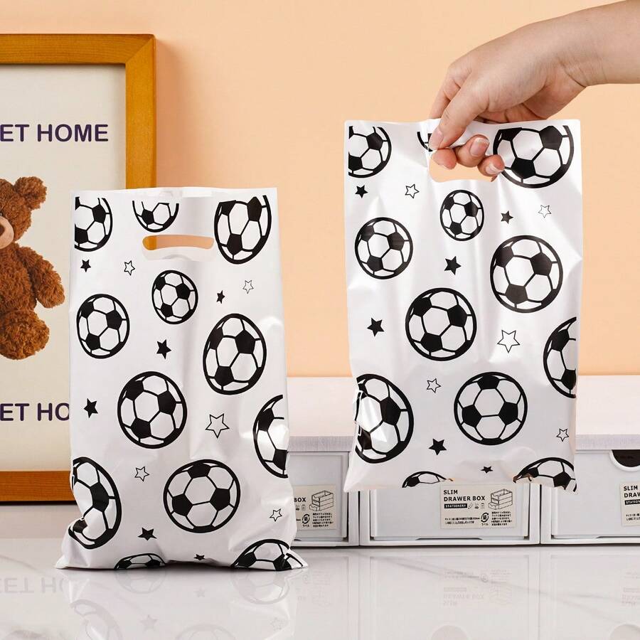 28pcs-48pcs Sports Football Candy Cookie Packaging Bags, Wholesale - White Soccer Gift Bag - View 1
