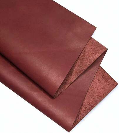 Genuine Leather Hide | 1.3-1.5 Mm Thick | Full Grain Leather Sheet &Amp; Pieces For LeatherCrafting And Leatherworking Projects By Kozmo (Maroon, 06"X12")