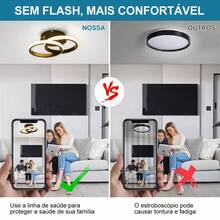 Modern 3-Color LED Ceiling Light, Two-Ring Design, 24cm, Ideal For Hallway, Living Room, Bedroom, And Kitchen. - Black - View 5