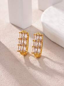 Vintage Teardrop, Heart, Star, Square Earrings, 18K Gold Geometric Hoop Earrings, Unique Design Wedding Jewelry Vacation Accessories, Suitable As New Gift For Mother, Best Friend - Various - View 10