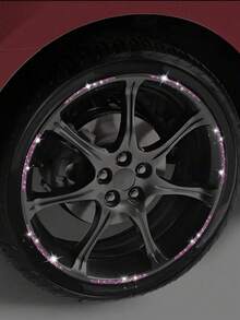 5pcs/Set Wheel Rim Decorative Strips – Rhinestone Bling Stickers For Car, Motorcycle & Bike Rims, Self-Adhesive, Easy Install, Sparkle Effect In Light,Decorative Stickers, Warning Stripes, Wheel Accessories - Wheel Stickers - View 3