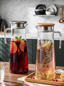 1个亚克力水壶，塑料果汁壶，酒吧/KTV饮料机，适用于盛装果汁、饮料和冷水，带盖塑料壶，带盖和把手塑料壶 - 彩色 - 查看 12