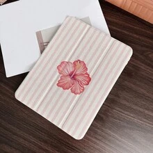 1 Ốp lưng máy tính bảng trong suốt họa tiết hoa dâm bụt sọc, có ngăn đựng bút, tương thích với iPad thế hệ thứ 10/11 (A16 2025), chức năng tự động tắt/mở màn hình/phụ kiện máy tính bảng thời trang, tương thích với 5/5PR/6/6PRO/7/7PRO/Galaxy Tab S10+/S9/A9, tương thích với Pad 5/6/16, tương thích với Matepad. - Nhiều màu - Xem 3