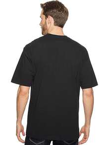 1 Piece 100% Cotton Oversized T-Shirt, Given To Everyone, All Men And Women On The Day Of The American Flag Day |   Casual Round Neck, Slightly - Black - View 3