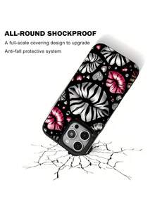 Zebra Pink Lips Hearts Black Background. This Stylish Phone Case Is Compatible With Samsung, Apple, , , , Transsion, ,  And Honor. Made Of TPU Silicone, It Offers Shock And Drop Protection And A Superior Feel. It's An Ideal Gift For Family, Friends, And Loved Ones, And A Perfect Choice For Valentines Day And Year's Gift. - Black - View 4