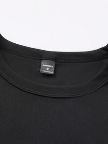 Men's Summer Casual Digit Print Short Sleeve T-Shirt,For Everyday Comfort,Cotton T-Shirt,Summer Top, Wardrobe Staple, High Quality, Solid Tee,Graphic Tees. - Áo đen - Xem 5