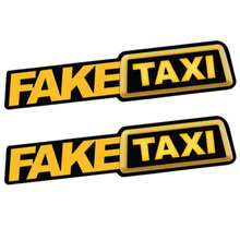 ملصق سيارة FAKE TAXI عالمي، شعار لاصق ذاتي من الفينيل للسيارات، ملصق سيارة مضحك - A - مشاهدة 2
