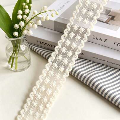 Summer Boho Embroidered Lace Trim 4cm Width For Holiday Clothing DIY Sewing Party Decoration