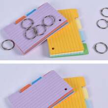 Colorful Loose-Leaf Memo Pad Set, Detachable Memo Sheets, Lined Index Cards, Colorful Bookmark Notebook, Back To School, Portable Notepad - A - View 6