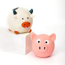 Juguetes para masticar con sonido para perros, juguetes para masticar con forma de vaca/cerdo/pollo con sonido para la limpieza de los dientes - Multicolor - Ver 12