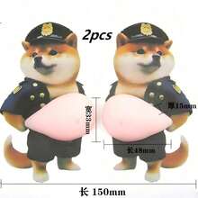 两包3D柴犬大肚皮贴纸 - 可爱自粘装饰贴纸，防撞减压。适用于手机壳、笔记本电脑、冰箱、汽车和家居装饰。宠物爱好者的完美礼物，也是婚礼配饰的理想之选。 - 多色 - 查看 9