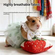 Cute Hamster Lace Princess Dress, Mini Floral Print Pet Clothing, Adjustable Lace Skirt Suitable For Hamsters, Gliders, Guinea Pigs, Small Rodents, Photography Props And Pet Parties - Multicolor - View 2