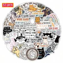 51 miếng dán tạo động lực chủ đề mèo, với câu nói hài hước "Tôi làm việc chăm chỉ nên con mèo của tôi...", decal trang trí bằng PVC chống thấm nước dùng cho nhật ký, sổ tay, đồ dùng làm album ảnh, đồ dùng ghi nhật ký, phụ kiện bàn làm việc, trang trí văn phòng, trang trí phòng, những miếng dán dễ thương. - con mèo - Xem 9