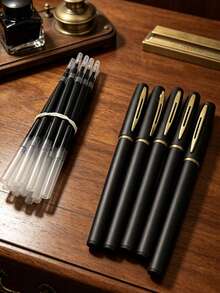 22/21 piezas Bolígrafos de punta de bola con acabado mate (incluye 2/1+20 recambios). Bolígrafos de punta de bola con revestimiento negro mate de alta calidad y experiencia de escritura suave. Incluye 20 recambios de 0.5mm de gran capacidad, adecuados para oficina, negocios, firma de documentos y regalo. - bolígrafo - Ver 7