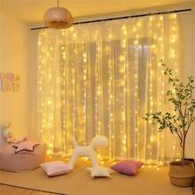 1pc, 3x1M/3x2M/3x3M, Holiday Hanging Decor Lights, USB Powered, Fairy String Lights With Remote Control, 100/200/300 LEDs, Multiple Lighting Modes, Suitable For Christmas, Indoor, Halloween, Thanksgiving, Mother's Day, Bedroom, Wedding, Party Decoration - USB Curtain Light - View 25