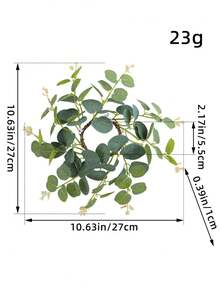 1个，19.69英寸银叶植绒人造花环，配白色丝带PVC仿真植物，四季皆宜，可用于户外花园装饰、前门悬挂、橱窗展示、婚礼、主题派对氛围家居装饰礼品。 - 彩色 - 查看 8