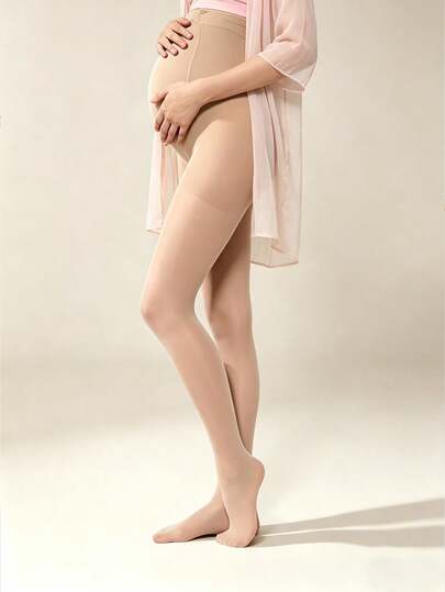 1条简约风格孕妇连裤袜，适合春秋季穿着，轻薄防勾丝，腰部防滑，美肤，孕期适用，日常穿着亦可。