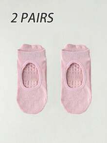 1/2/4 Pairs Foot Mesh Breathable Non-Slip Socks, Yoga Pilates Ankle Socks, Pure Cotton Sports Boat Socks For Women - Multicolor - View 10