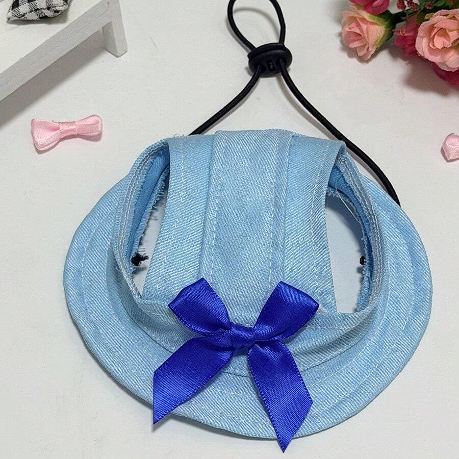 Mũ che nắng hở tai hình chó, mũ xô dễ thương dùng làm đạo cụ chụp ảnh cho chó Bichon Frise, chống tia UV.