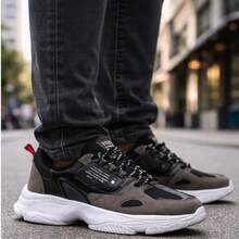 NYC SHOES Women's And Men's Stylish Casual Sneakers – Comfortable And Modern For Everyday Wear Chunky Lightweight White Black New Release. - 黑色灰色 - 查看 3