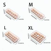 1pc Multi-Size PET Egg Storage Rack, 24/21/14/12 Slots Transparent Refrigerator Egg Organizer, Stackable Egg Protection Container, Suitable For Pantry, Fridge, Kitchen - Clear - View 3