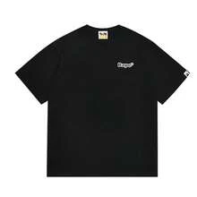 BAPE Men's Multi-Logo Chest & Back Print Tee – Black - Black - View 1