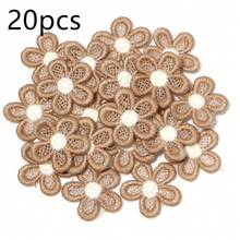 20pcs/Pack Dual-Color 5-Petal Flower Fabric Patch 2.7cm Colorful Grid Embroidery Applique For Clothing, Shoes, Hats, Hair Accessories, Hair Clips, Fabric Craft DIY Decoration - Five-petal Flower Appliqué - View 18