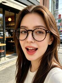 1 chiếc kính gọng vuông họa tiết da báo phong cách retro dành cho nữ, kiểu dáng nhỏ gọn, thời trang, phù hợp đeo hàng ngày. - Nhiều màu - Xem 9