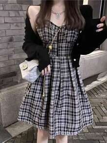 Women Short Dresses - Picture Color - View 1