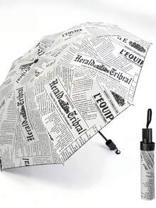1 chiếc ô gấp tay bằng nhựa vinyl phủ lớp chống thấm màu đen, họa tiết báo chí, thích hợp cho mùa hè mát mẻ, đi biển, du lịch, đồ dùng dễ thương, quà tặng Ngày của Mẹ, trang trí phòng ngủ, sân vườn, trang trí nhà bếp, mùa hè, bãi biển, đồ dùng cần thiết khi đi du lịch, trang trí phòng, đồ chơi mềm, lễ tốt nghiệp, ngoài trời, sân vườn, đồ dùng cần thiết khi đi du lịch. - Đen và trắng - Xem 9