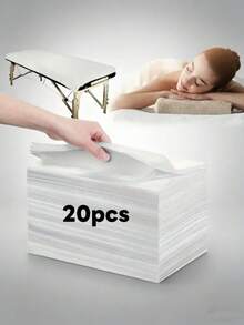 Bộ 10/20/50/100 chiếc ga trải giường massage dày dặn, mềm mại, kích thước 32" x 71", ga trải giường SPA dùng một lần, ga trải giường massage không dệt thêu, thoáng khí, dùng cho hình xăm thẩm mỹ. - trắng - Xem 12